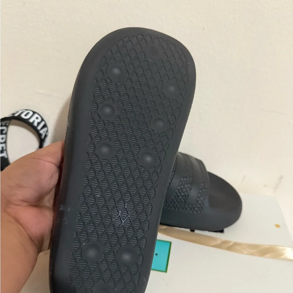 Adidas Black Embossed Slide Sandals - Picture 4 of 6